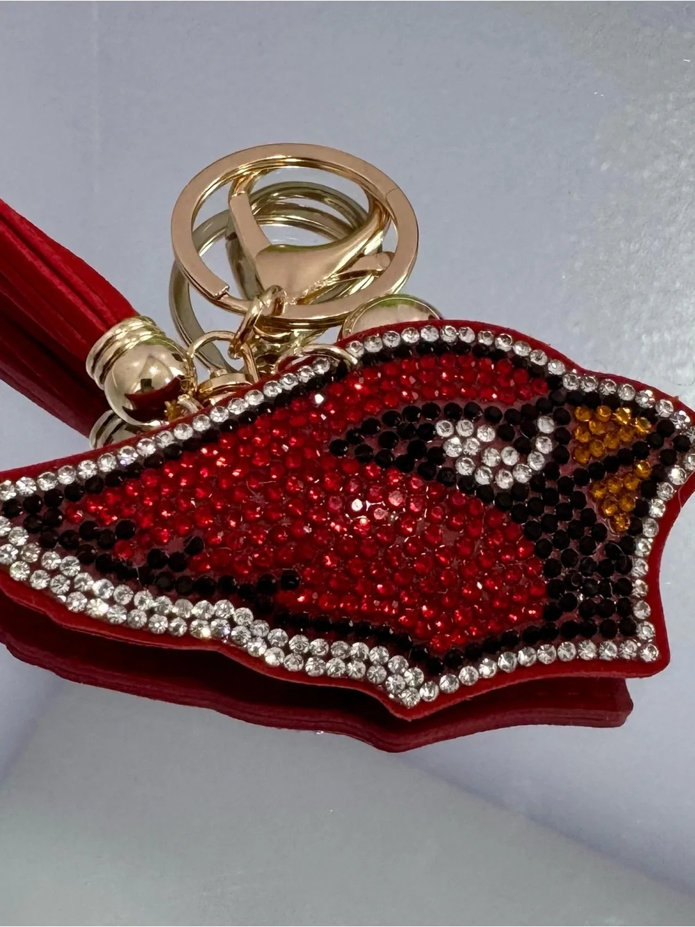 New Red Crystal Cardinal Keychain